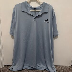 Men’s Adidas Performance Polo D2M Polo Wonder Dusty Blue Short Sleeve, Size 2XL